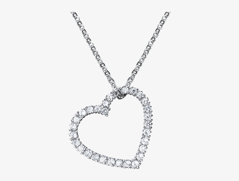 Crislu Open Heart Necklace - Open Heart Cz Necklace, transparent png download