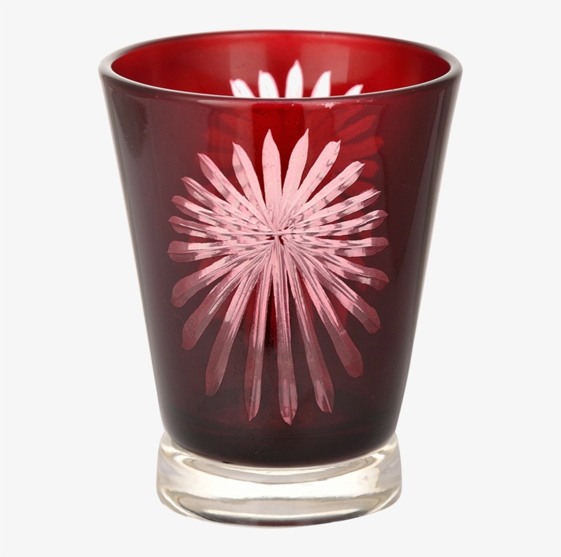 Red Fireworks Glass Tealight Candle Holder - Pint Glass, transparent png download