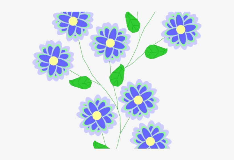 Blue Flower Clipart Flowering Vine - Blue Flower Clip Art, transparent png download
