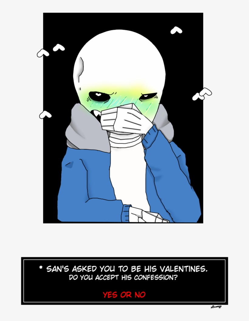 Sans Asked You To Be His Valentines - Poster, transparent png download