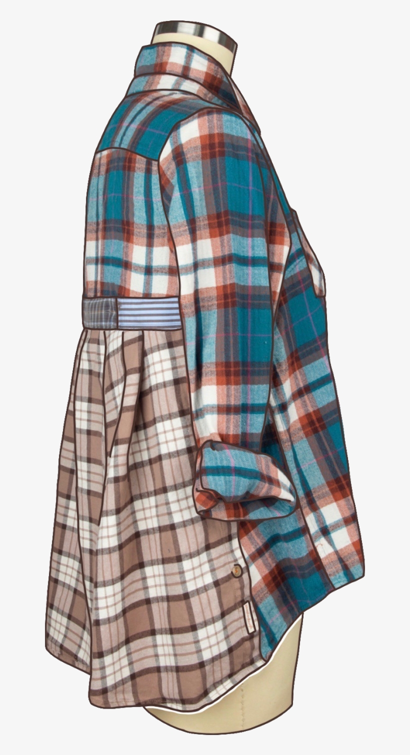 Paganoonoo Patti Upcycled Flannel Top - Plaid, transparent png download