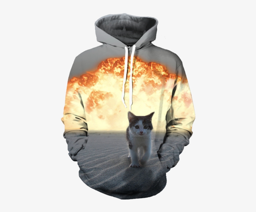 Cat Explosion Hoodie - Cats Hoodie, transparent png download