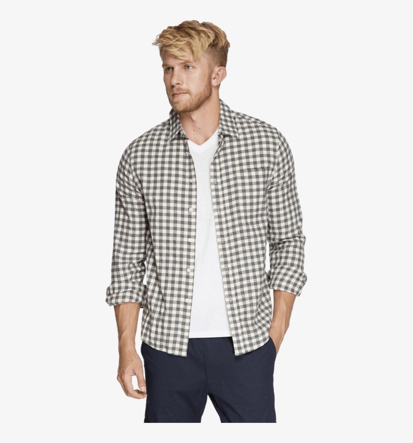 Men's One Pocket Flannel Shirt - Plaid, transparent png download