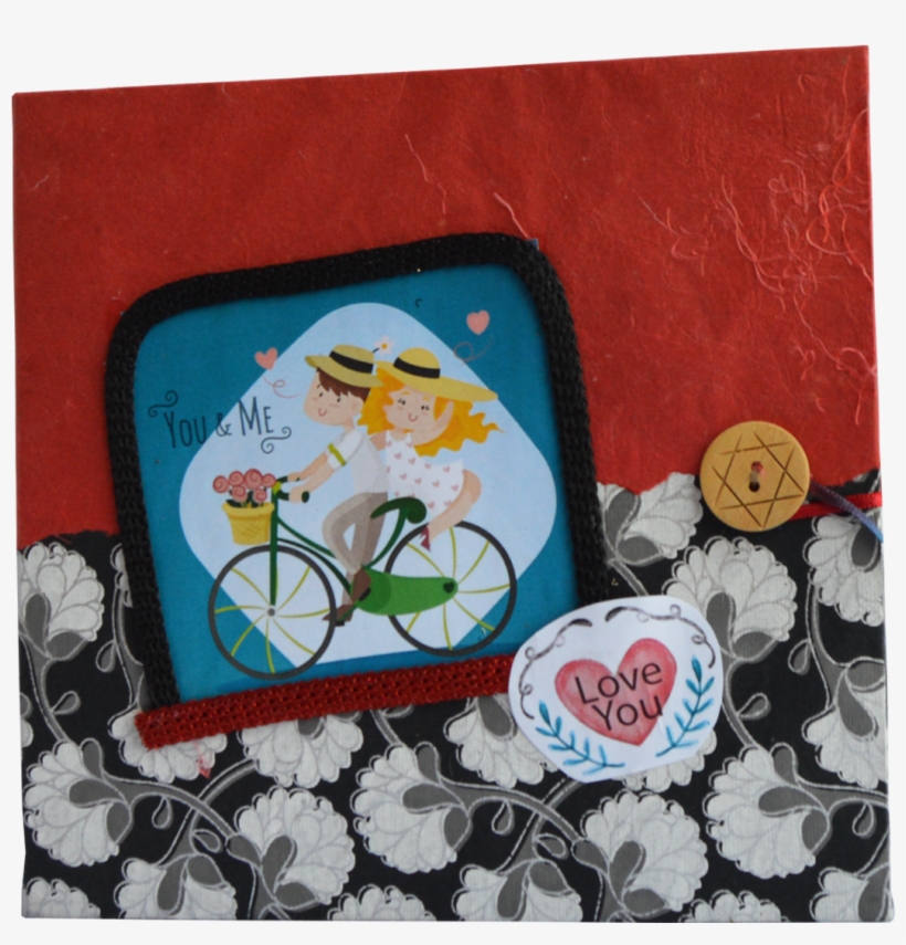 Red And Black Love Theme Handmade Scrapbook Made Up - Penguin, transparent png download