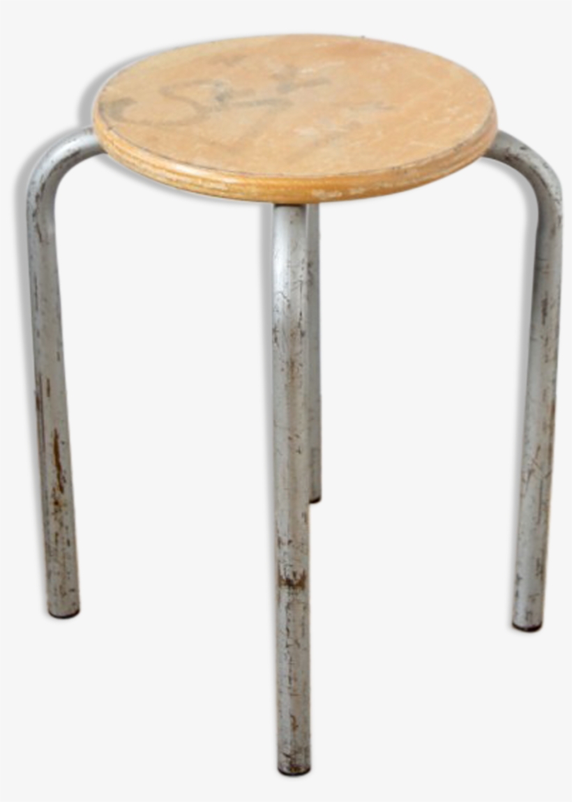 Stool With Gray Frame Vintage Industrial - Bar Stool, transparent png download