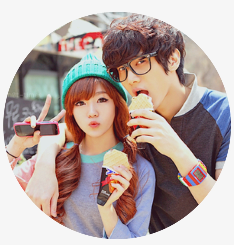 Ulzzang Amor Coreia Do Sul Png - Ulzzang Couple Ice Cream, transparent png download