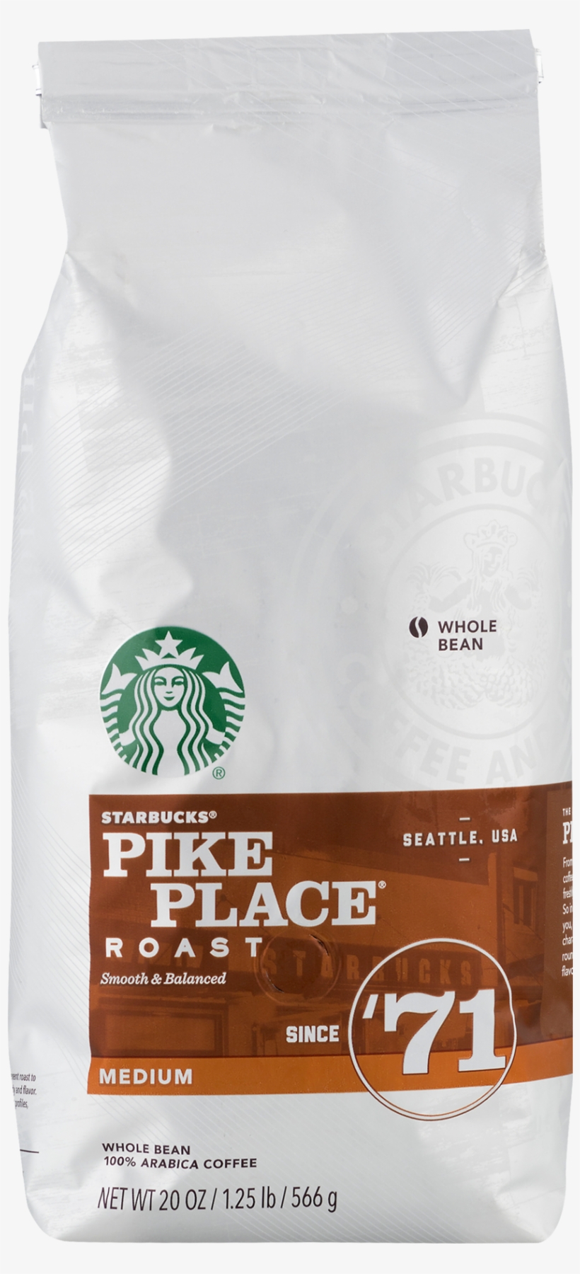Starbucks Pike Place Roast Medium Roast Whole Bean - Kitten, transparent png download