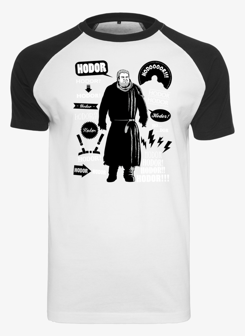 Olipopart Hodor Quotes T-shirt Raglan Tee White, transparent png download