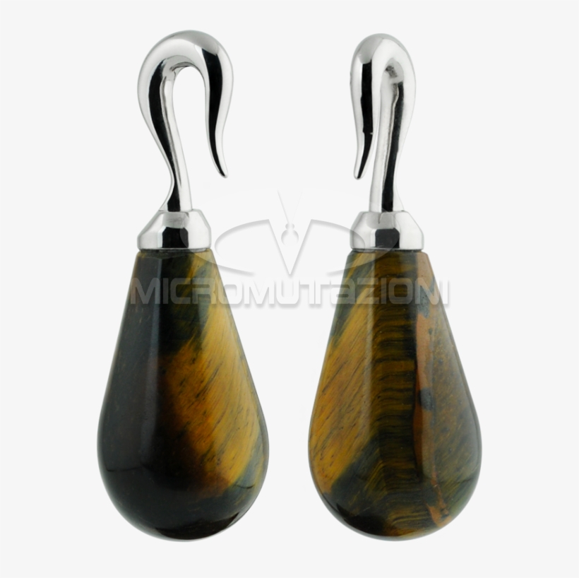 Natural Stone Tiger Eye Tear With Steel Hook Ear Pendant - Earrings, transparent png download