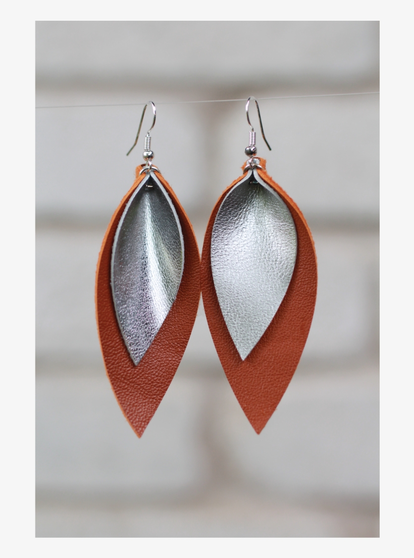 Layered Leaf Earrings - Earrings, transparent png download