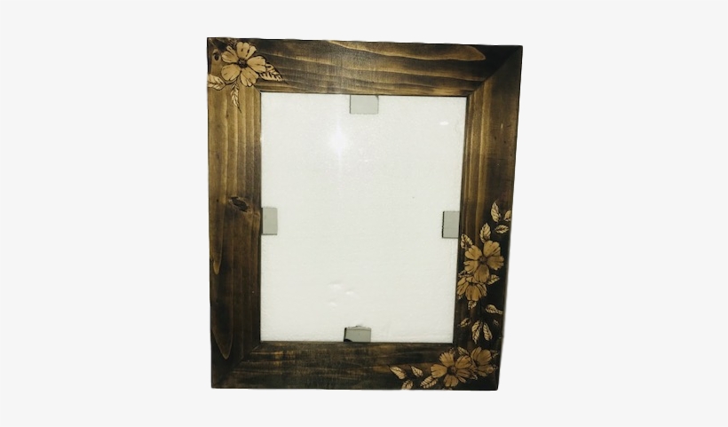Decor Frame Wooden Wall Hanging Flowers Woodburned - Mirror, transparent png download