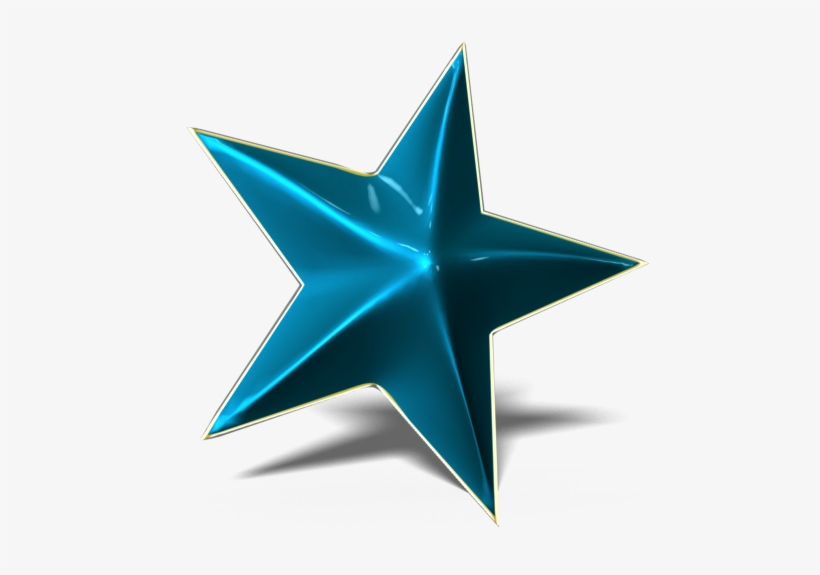 Star 3d Cyan Golden Frame Glossy - し も かじ ミスティ, transparent png download