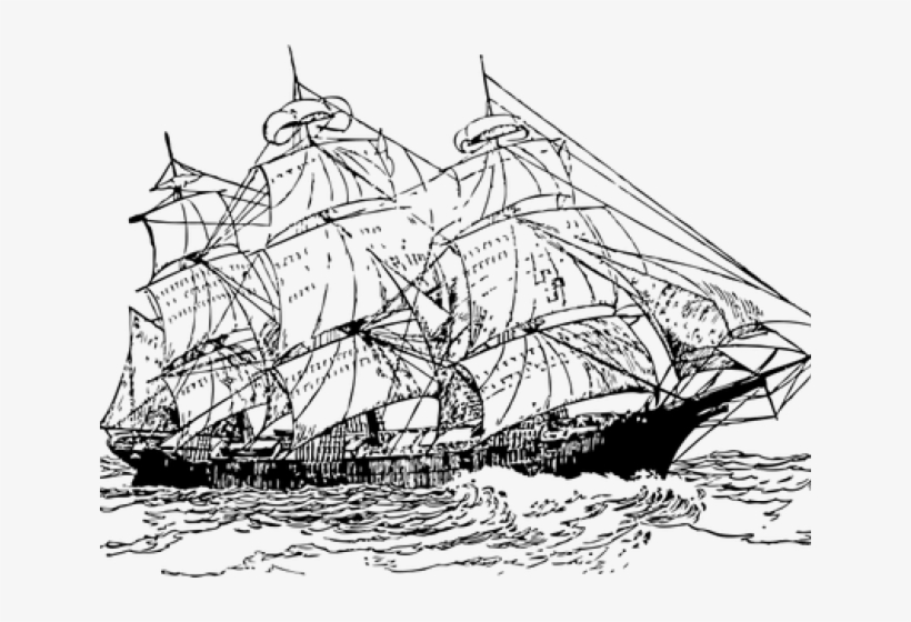 Drawn Yacht Old Boat - Sailing Ship Draw Png, transparent png download
