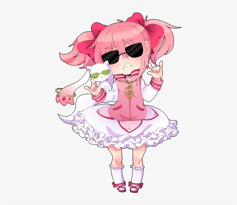 Kaname Madoka And Kyubey Drawn By Nashira (shioiri) - Madoka Magica Chibi Png, transparent png download