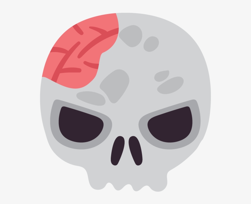 Creepy Skull & Brains Mask - Skull, transparent png download