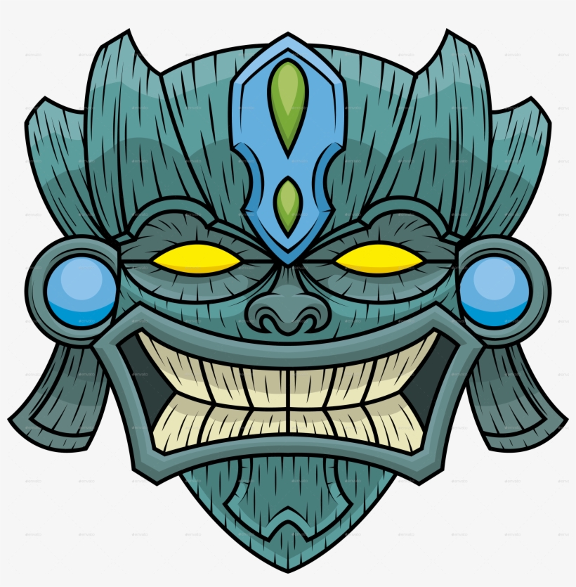 Tiki Mask 7 - Cartoon, transparent png download