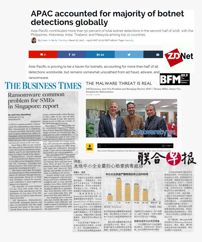 Malwarebytes's Coverage - Lianhe Zaobao, transparent png download