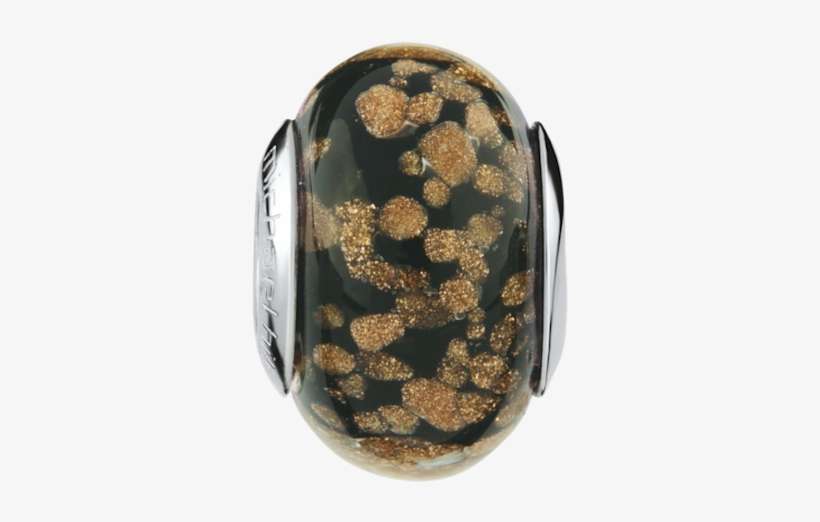 Michael Hill Black & Gold Sparkle Murano Glass Charm - Coin Purse, transparent png download