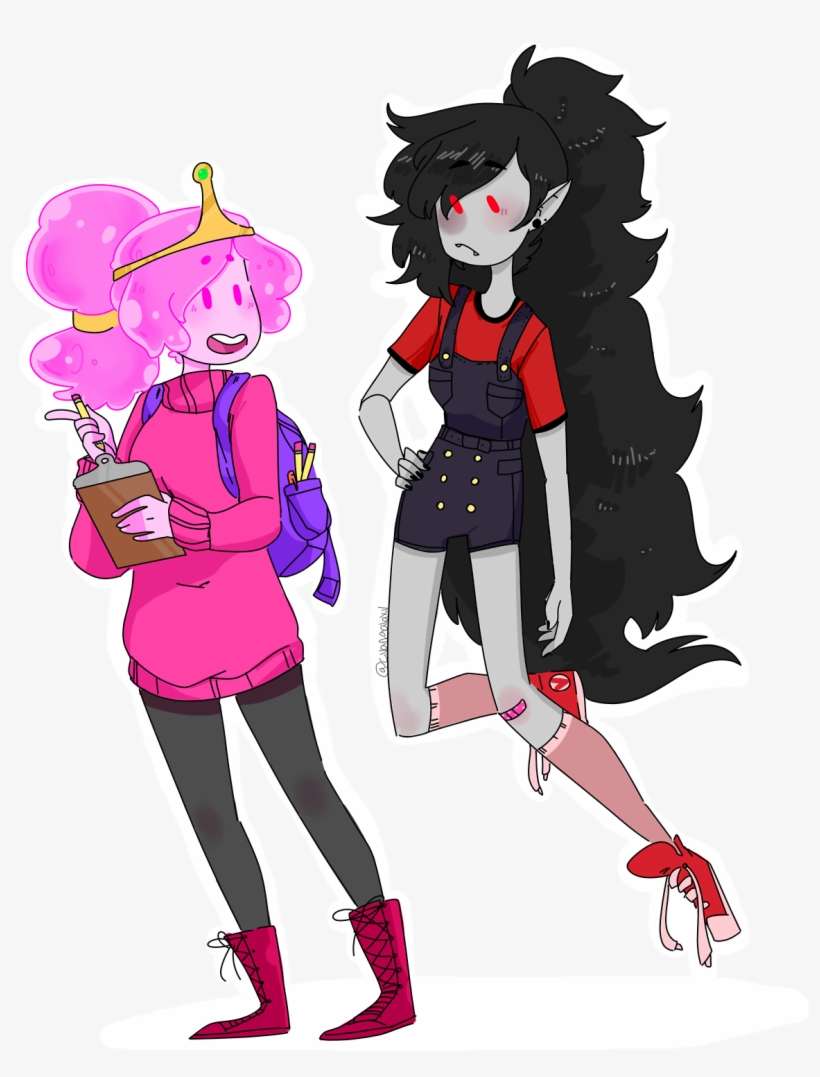 Princes Bubblegum And Marceline Anime Drawing, transparent png download