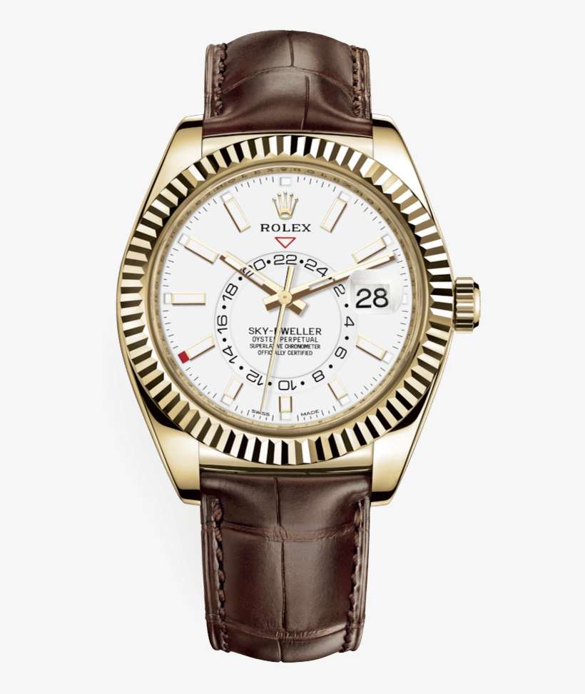 Rolex Sky-dweller White Dial Automatic 18kt Yellow - Rolex Sky Dweller 326135 Rose Gold Watch Chocolate, transparent png download