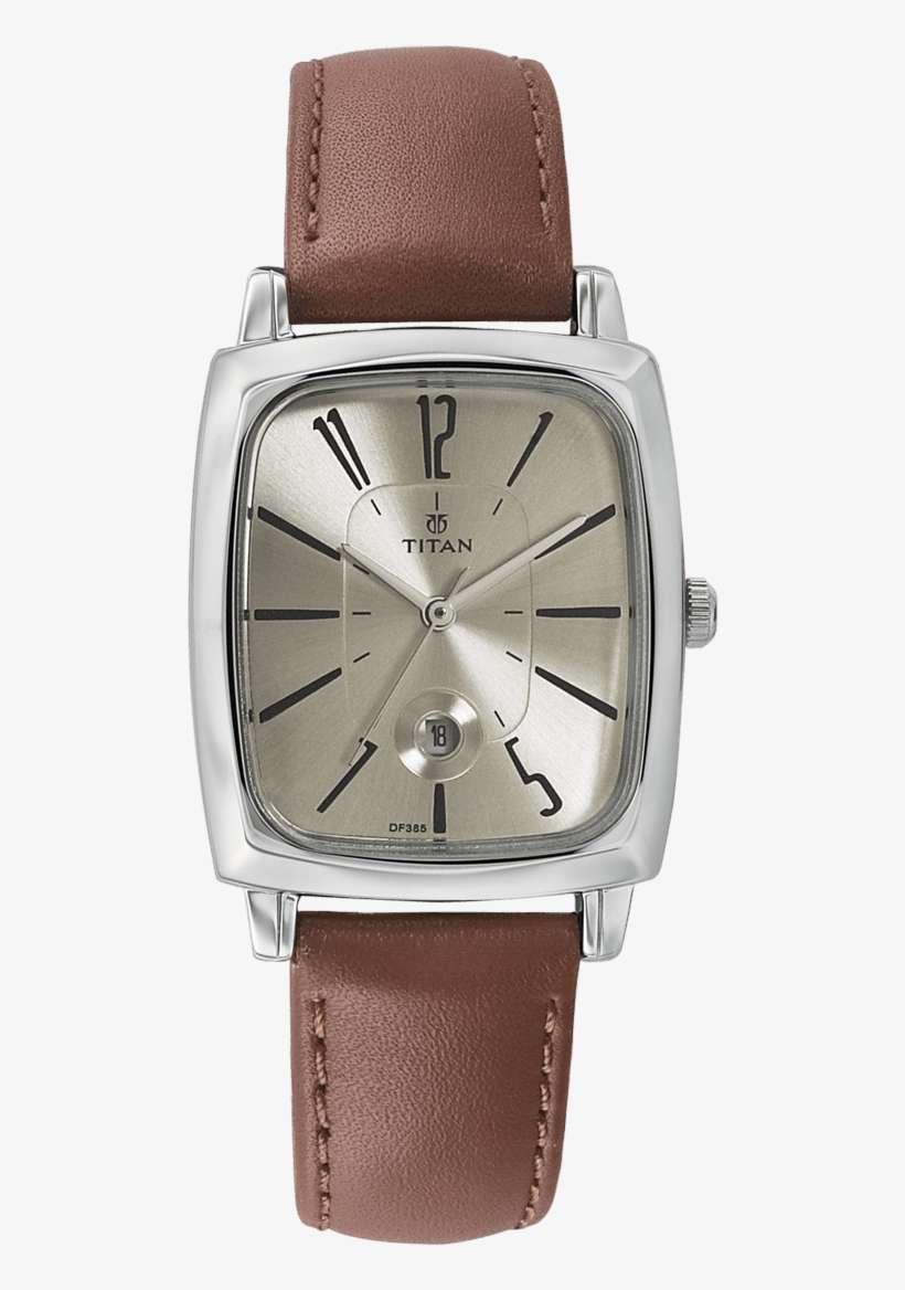 Women's Leather Titan Watch, transparent png download