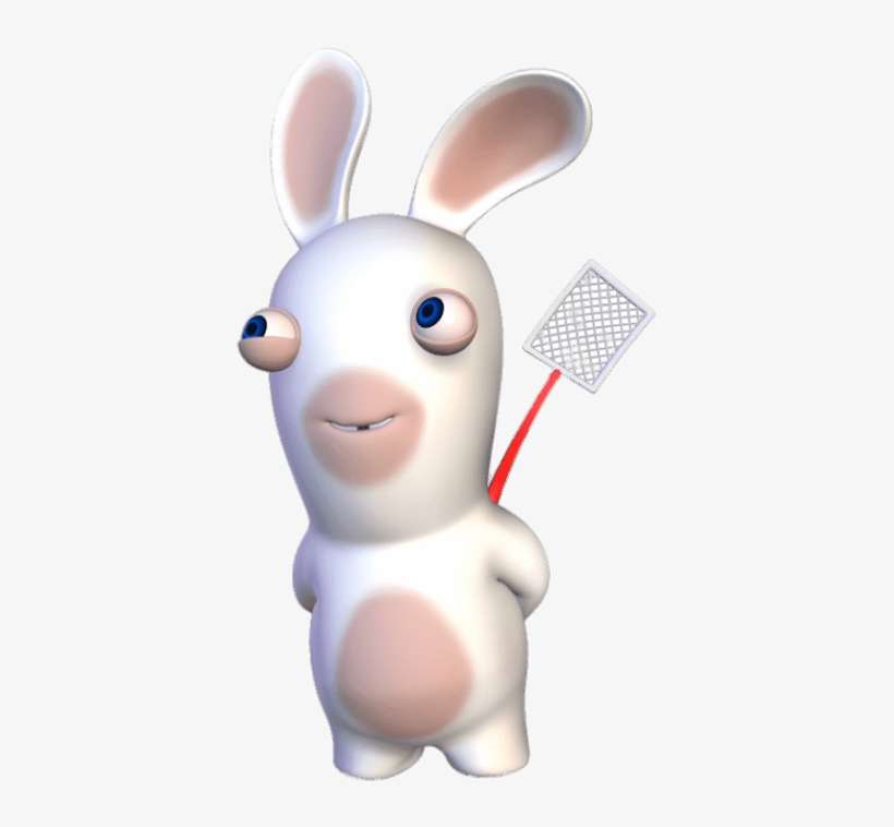 Free Png Download Rabbid Holding Flyswapper Clipart - Raving Rabbids, transparent png download