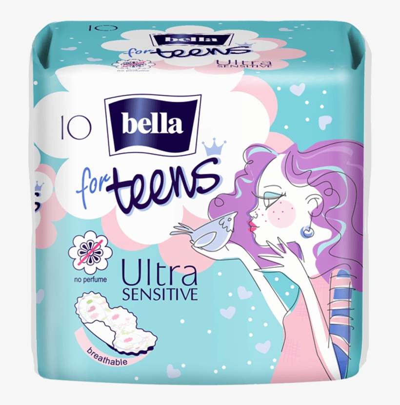 Bella For Teens Ultra Sensitive Sanitary Pads - Bella For Teens, transparent png download