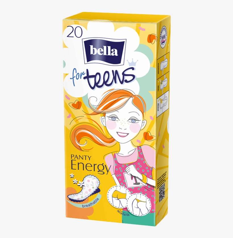 Bella For Teens Energy Pantyliners - Bella, transparent png download