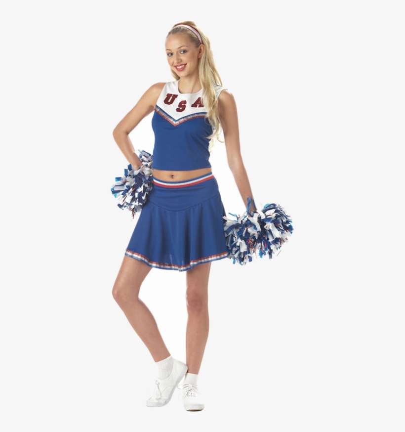 Patriotic Cheerleader Costume - American Cheerleader Costume, transparent png download