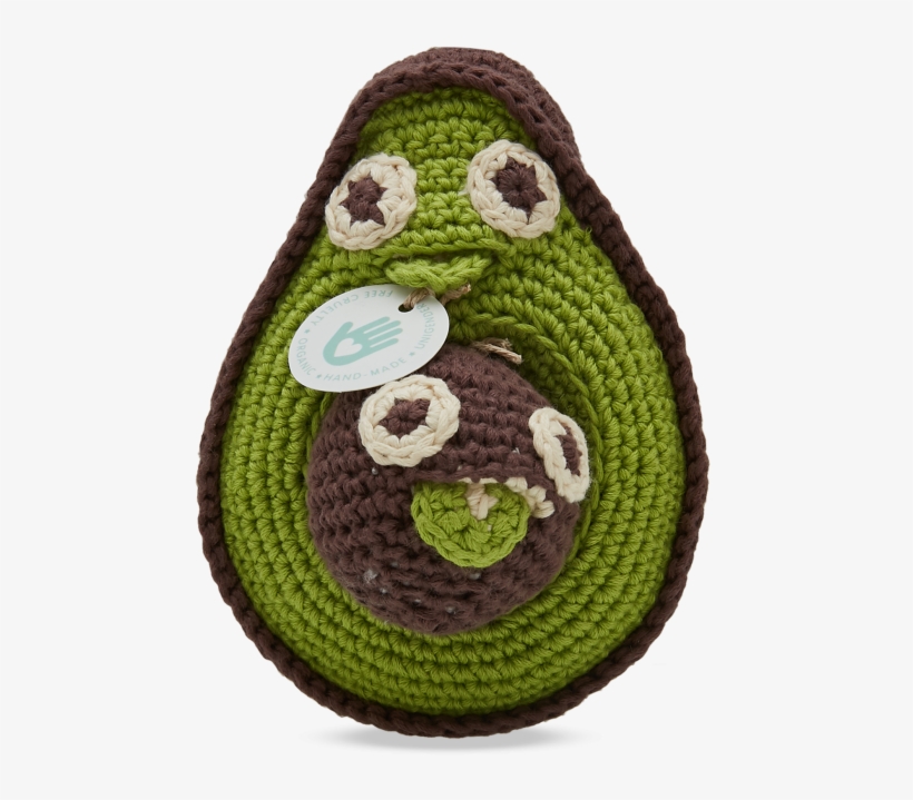 Mommy Avocado & Baby Stone Rattle Toy - Crochet, transparent png download