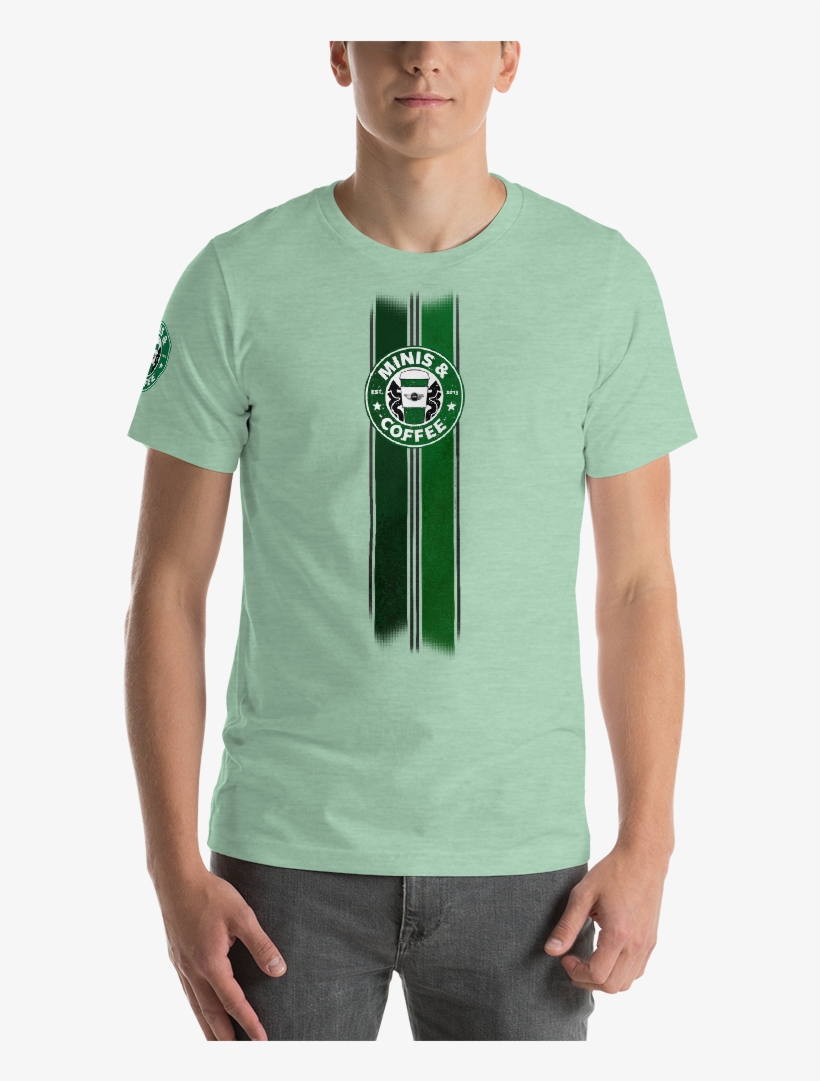 Mini & Coffee Racing Stripes Short Sleeve Unisex T - T-shirt, transparent png download