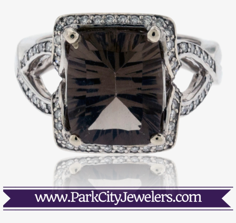 Smokey Topaz And Diamond Ring - Engagement Ring Colored Stone Gold, transparent png download