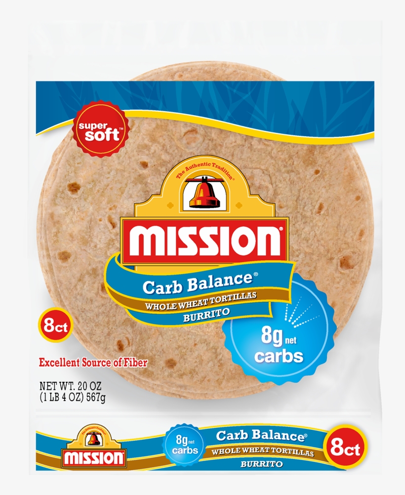 Carb Balance Burrito Whole Wheat Tortillas - Mission Low Carb Tortillas, transparent png download