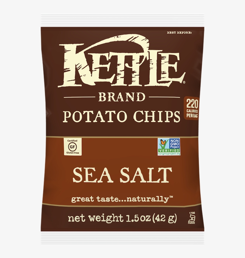 Outlet Botana De Papas Fritas Sabor Sal De Mar 42g - Kettle Chips Jalapeno Bag, transparent png download