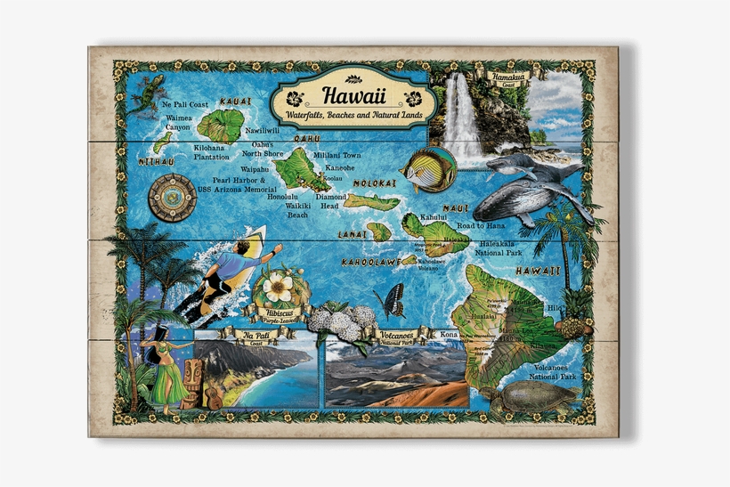 Vintage Map Of A Hawaiian Vacation - Ocean, transparent png download