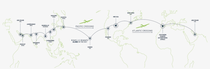 Solarimpulse Around The World - Map, transparent png download