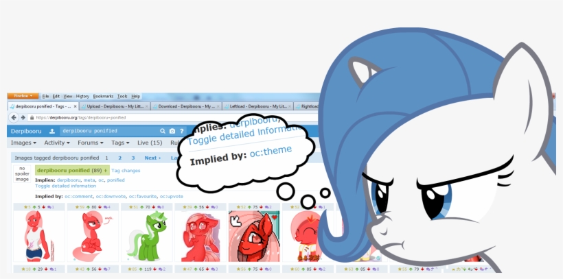 Downvote Vs Theme, Envy, Female, Firefox, Frown, Glare, - Cartoon, transparent png download