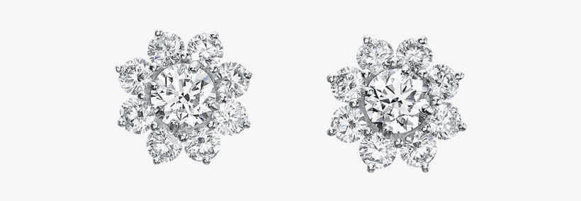 Main Navigation Section - Harry Winston Round Diamond Cluster Earrings, transparent png download