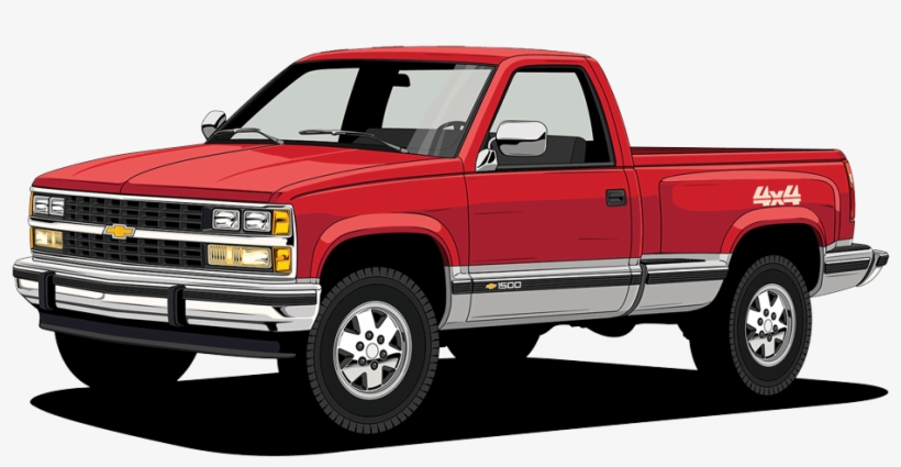 When The C/k Line Of Pickups And Full-size Suvs Were - Red Chevy Truck 1988, transparent png download