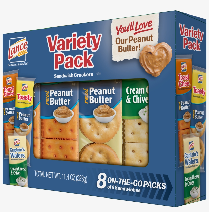 Lance Toast Chee Peanut Butter, Toasty Peanut Butter, - Lance Crackers Variety Pack, transparent png download