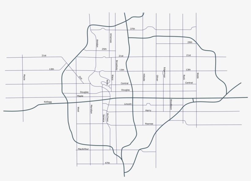 Street City Map Drawing Kansas - Drawing A Street Map, transparent png download