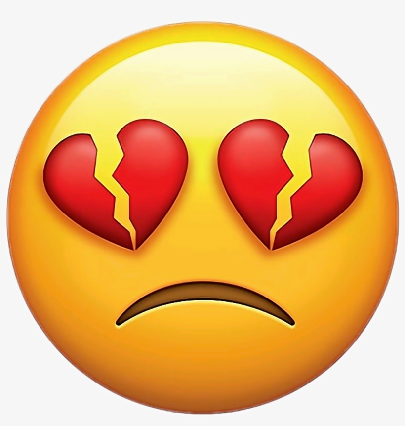 Download Emoji Sticker Broken Heart Eyes Emoji Transparent PNG