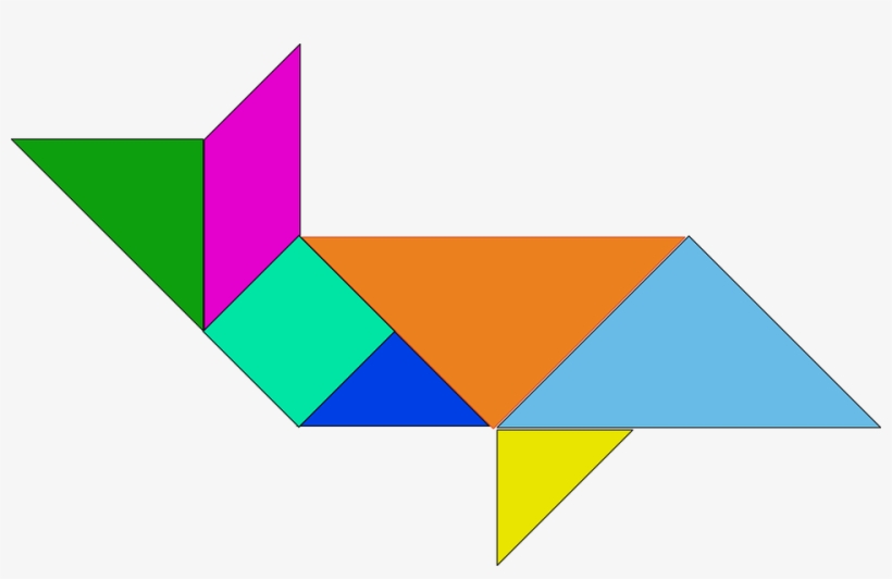 Un Avión De Figuras Geométricas - Tangram Iguana, transparent png download