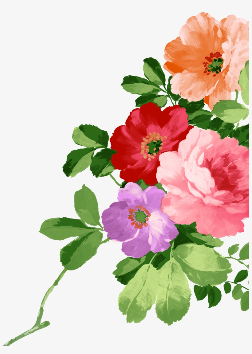Watercolor Flowers Painting - Flores Png, transparent png download
