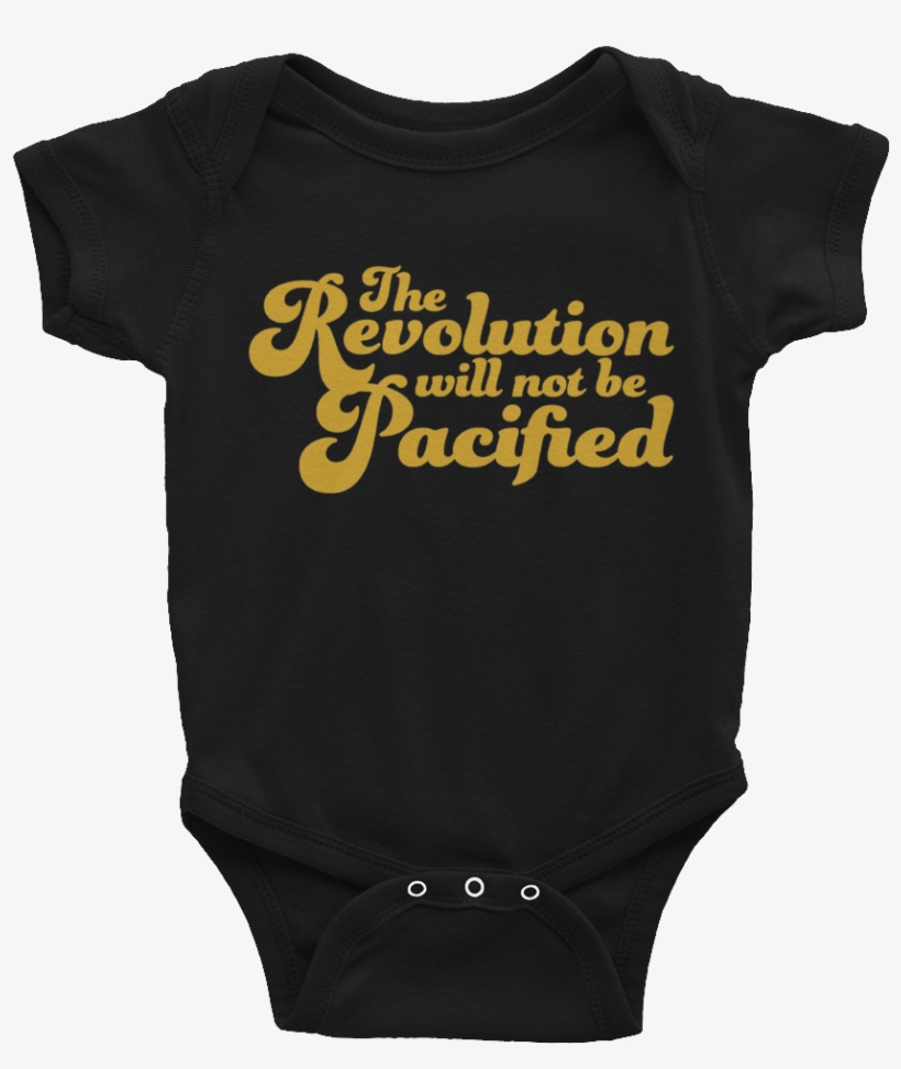 Revolution Onesie Gold Mockup Flat Front Black - Infant Bodysuit, transparent png download