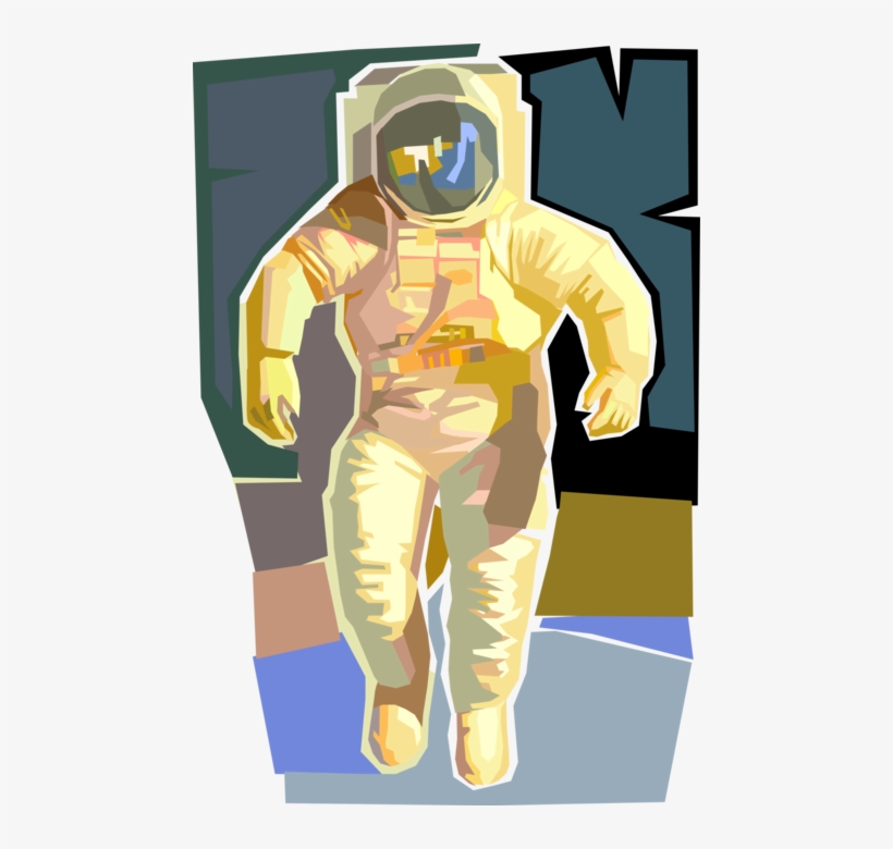 Vector Illustration Of Astronaut In Outer Space Pressurized - Illustration, transparent png download
