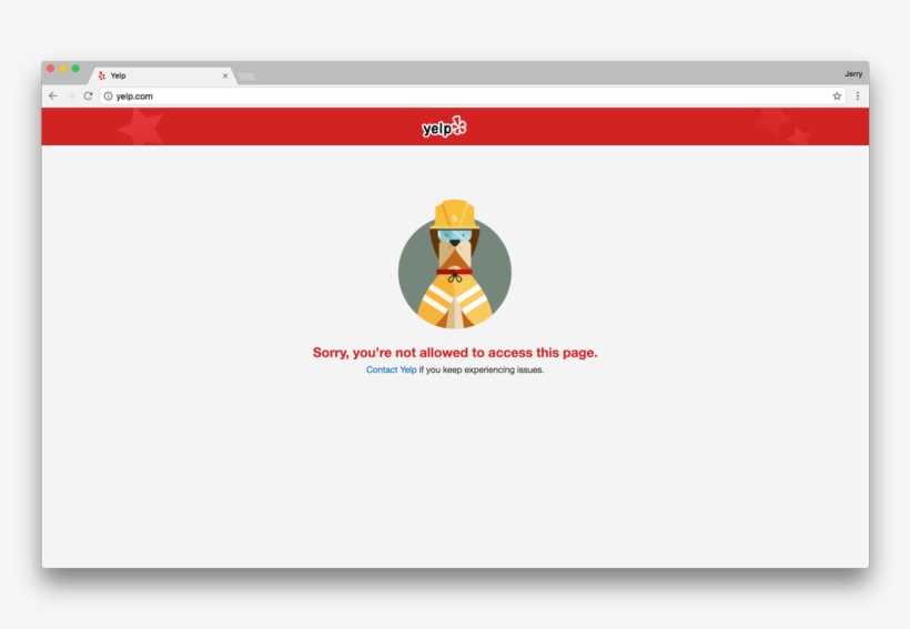 Yelp Blocks My Public Vpn - Sorry You Re Not Allowed To Access, transparent png download