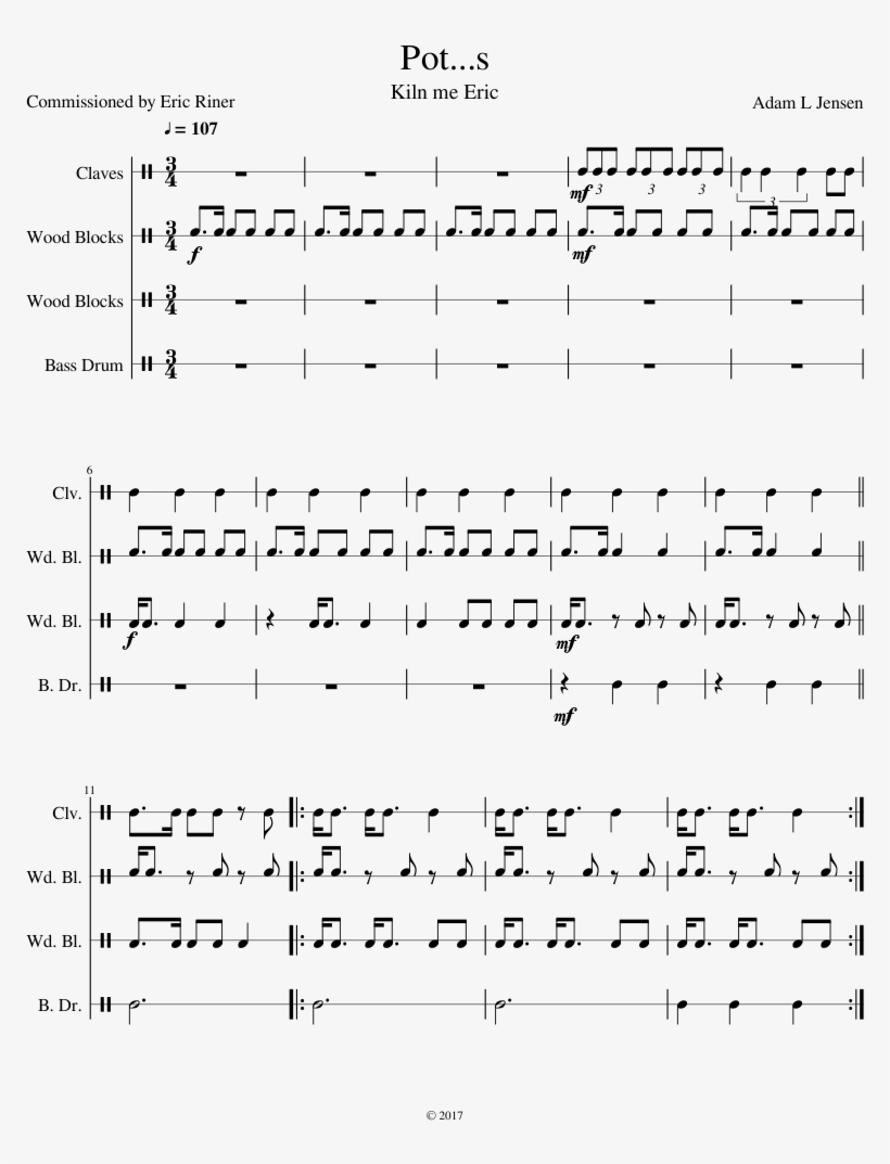 Adam L Jensen - Sheet Music, transparent png download