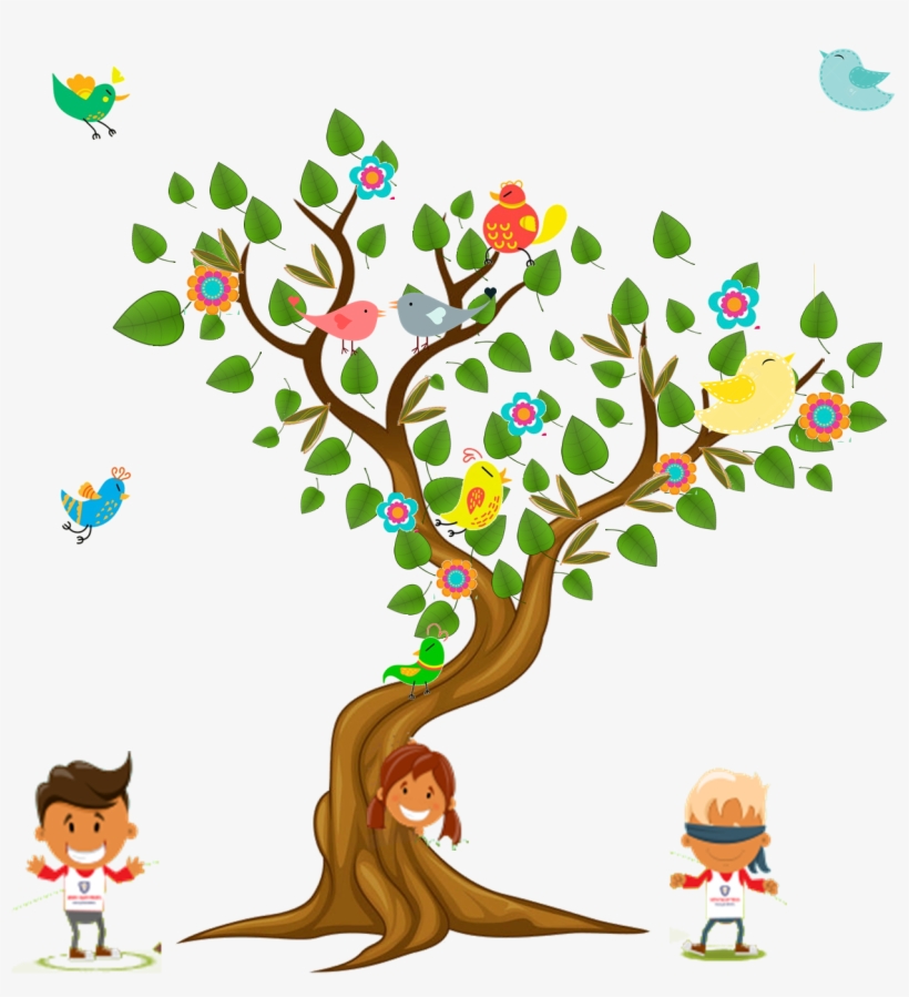 1600 × 1600 Em Arvore Com Crianças Fundo Transparente - Cartoon, transparent png download