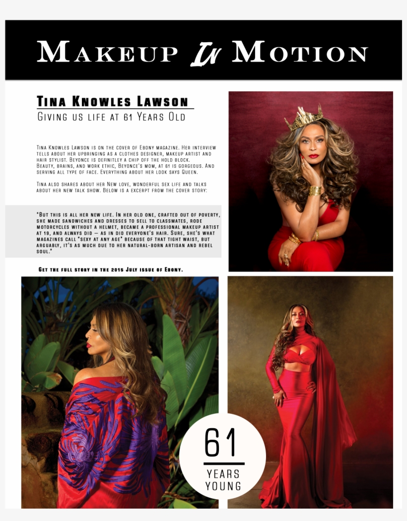 Tina Knowles Lawson On The Cover Of Ebony Magazine - Halloween Costume, transparent png download